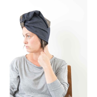 Turbante • Quadri blu e...