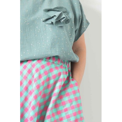 Blusa Diritta con spilla •...