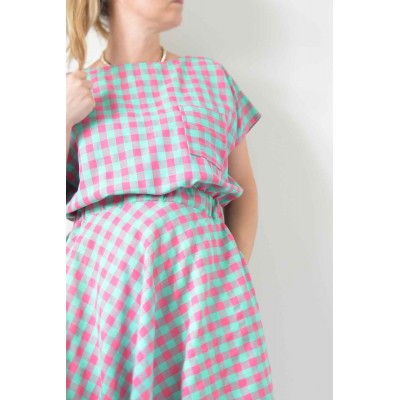 Blusa diritta con taschino...