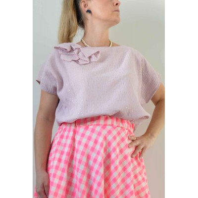 Blusa Diritta con spilla •...