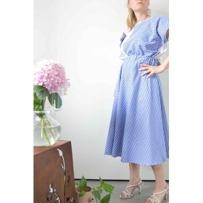 Gonna mezza ruota • Vichy blu