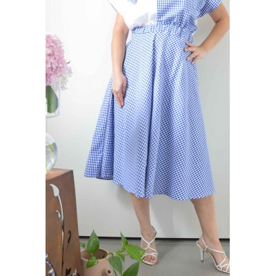 Gonna mezza ruota • Vichy blu