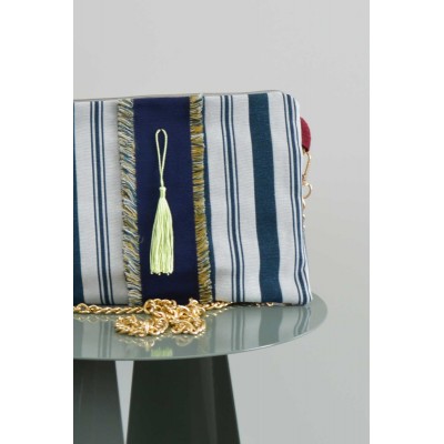 Pochette • Righe blu marino