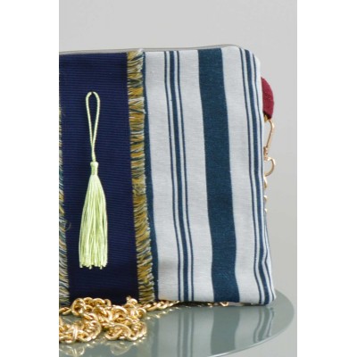 Pochette • Righe blu marino