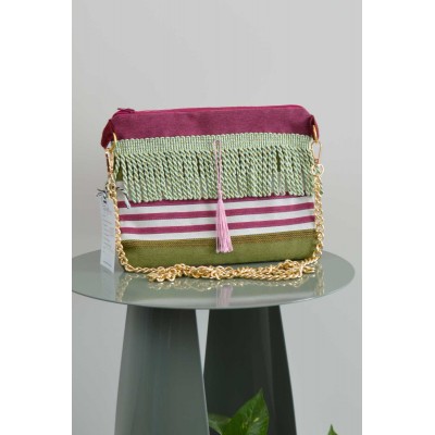 Pochette • Righe verde e rosa