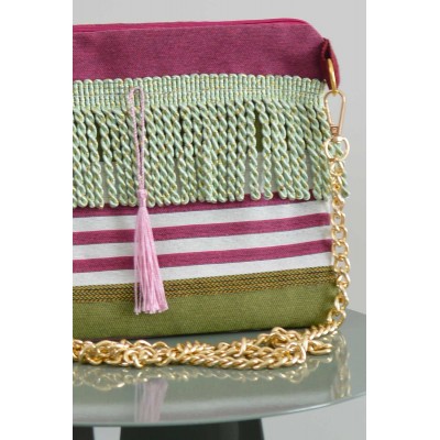 Pochette • Righe verde e rosa