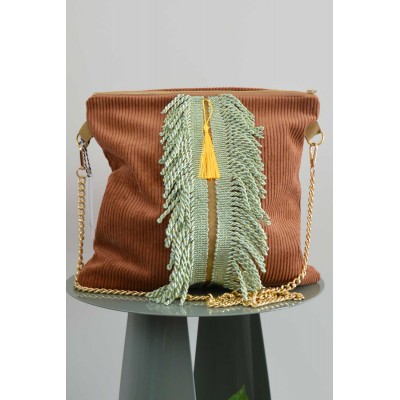 Borsa • Velluto a coste zucca