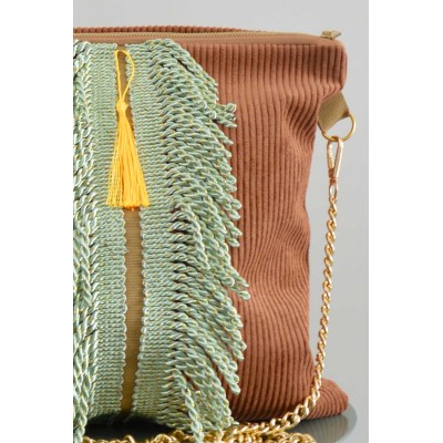 Borsa • Velluto a coste zucca